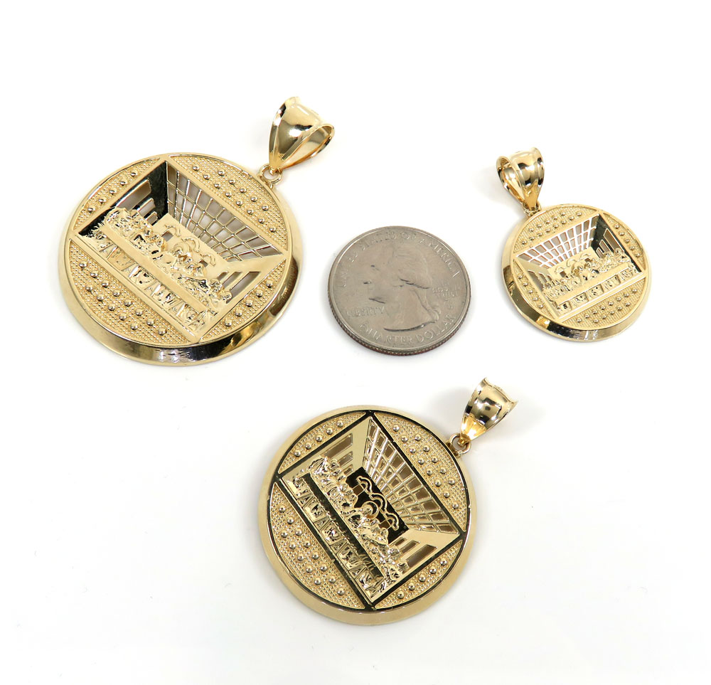 14k yellow gold small-large jesus apostles last supper pendant 