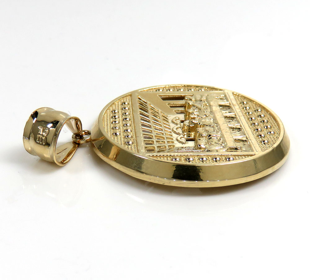 14k yellow gold small-large jesus apostles last supper pendant 