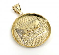 14k yellow gold small-large jesus apostles last supper pendant 