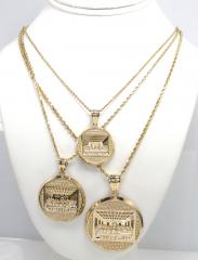 14k yellow gold small-large jesus apostles last supper pendant