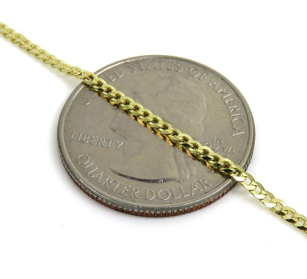 14k yellow gold solid cuban chain 16-24 inch 2mm
