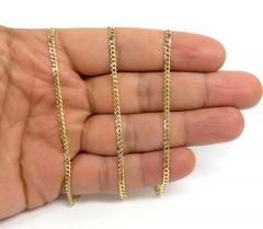 14k yellow gold solid cuban chain 16-24 inch 2.50mm