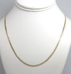 14k yellow gold solid cuban chain 16-24 inch 2.50mm
