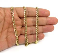 14k yellow gold hollow cuban link chain 18-24 inch 5mm