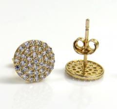 14k yellow gold cz snow cap 7.50mm earrings 0.60ct