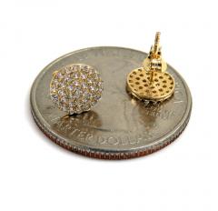 14k yellow gold cz snow cap 7.50mm earrings 0.60ct