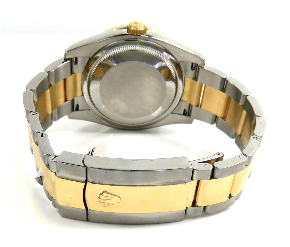 Rolex datejust yellow gold and stainless steel custom diamond bezel and dial 2.00ct ref. 126233