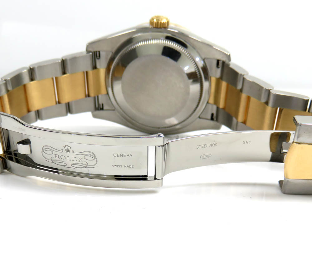 Rolex datejust yellow gold and stainless steel custom diamond bezel and dial 2.00ct ref. 126233