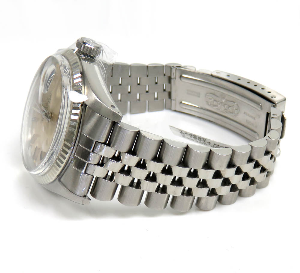 Rolex datejust silver dial fulted bezel ref. 16014