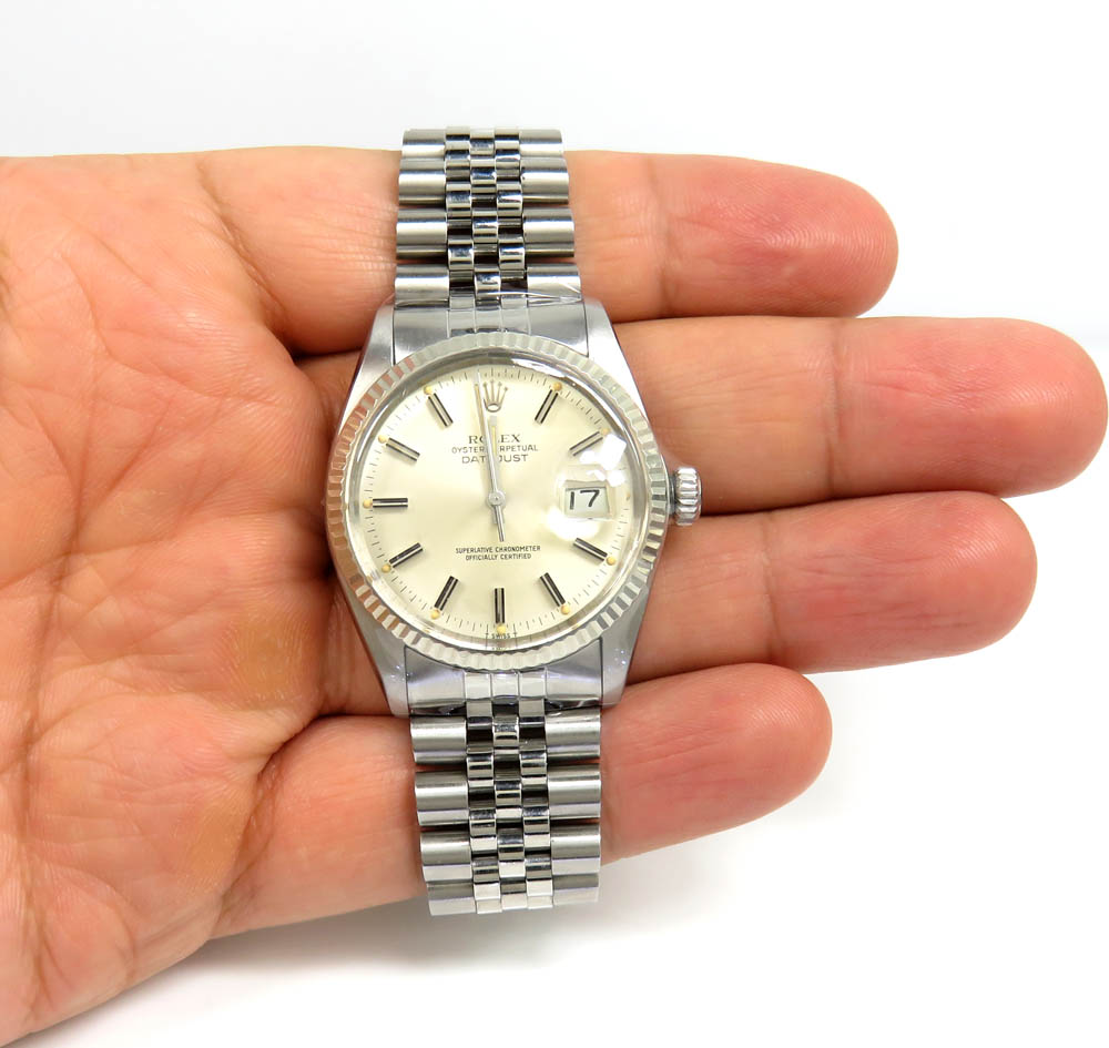 Rolex datejust silver dial fulted bezel ref. 16014 - Image 4