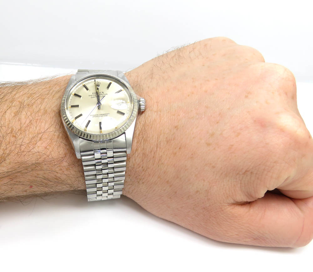 Rolex datejust silver dial fulted bezel ref. 16014 - Image 5