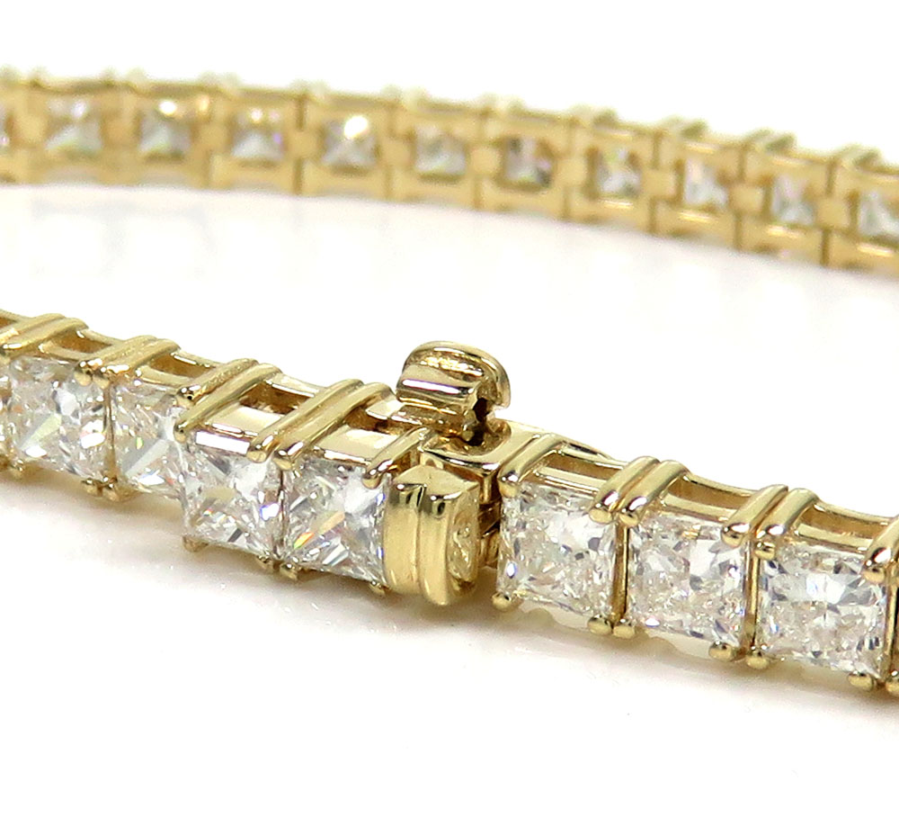 14k gold 15 pointer vs princess lab diamond tennis bracelet 7 inch 6ct - Image 3