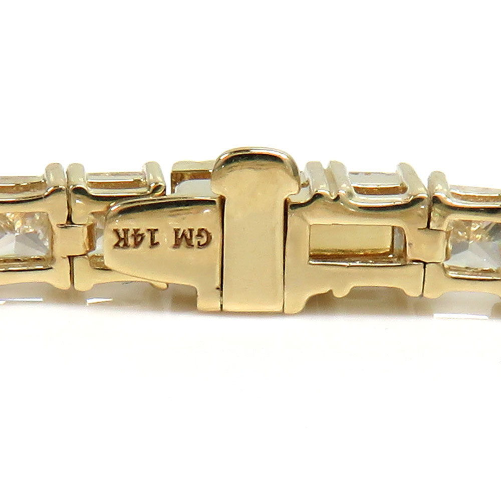 14k gold 15 pointer vs princess lab diamond tennis bracelet 7 inch 6ct