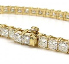 14k gold 15 pointer vs princess lab diamond tennis bracelet 7 inch 6ct