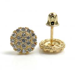 14k yellow gold cz snow cap 7mm earrings 0.60ct