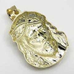 14k yellow gold side face jesus pendant medium size