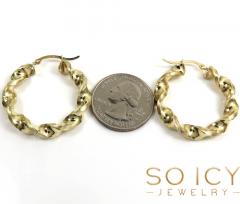 10k gold twisted thick hoop earrings 5mm