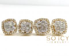 10mm or 12mm baguette diamond square earrings 0.75ct- 1.02ct