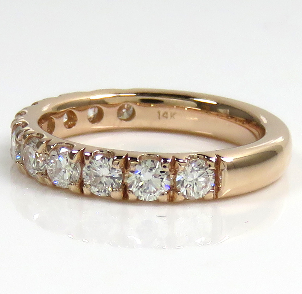 14k gold lab grown 10 pointer diamond 3mm wedding comfort band ring - Image 2
