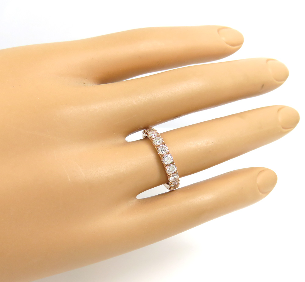 14k gold lab grown 10 pointer diamond 3mm wedding comfort band ring - Image 4