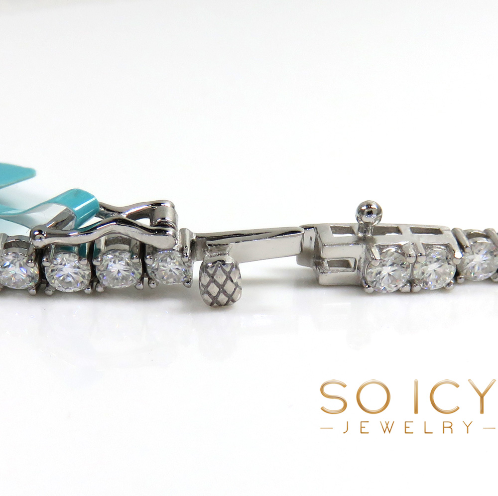 Silver 3mm or 4mm 925 moissanite tennis chain 18-30