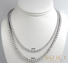 Silver 3mm or 4mm 925 moissanite tennis chain 18-30