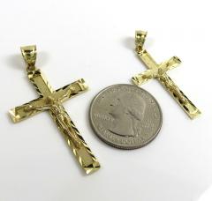 10k yellow gold diamond cut small- medium jesus cross