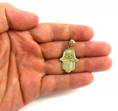 Small hamsa pendant 10k yellow gold pendant