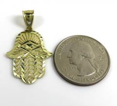 Small hamsa pendant 10k yellow gold pendant
