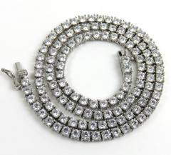 3mm 925 silver cz ice tennis link chain 15ct