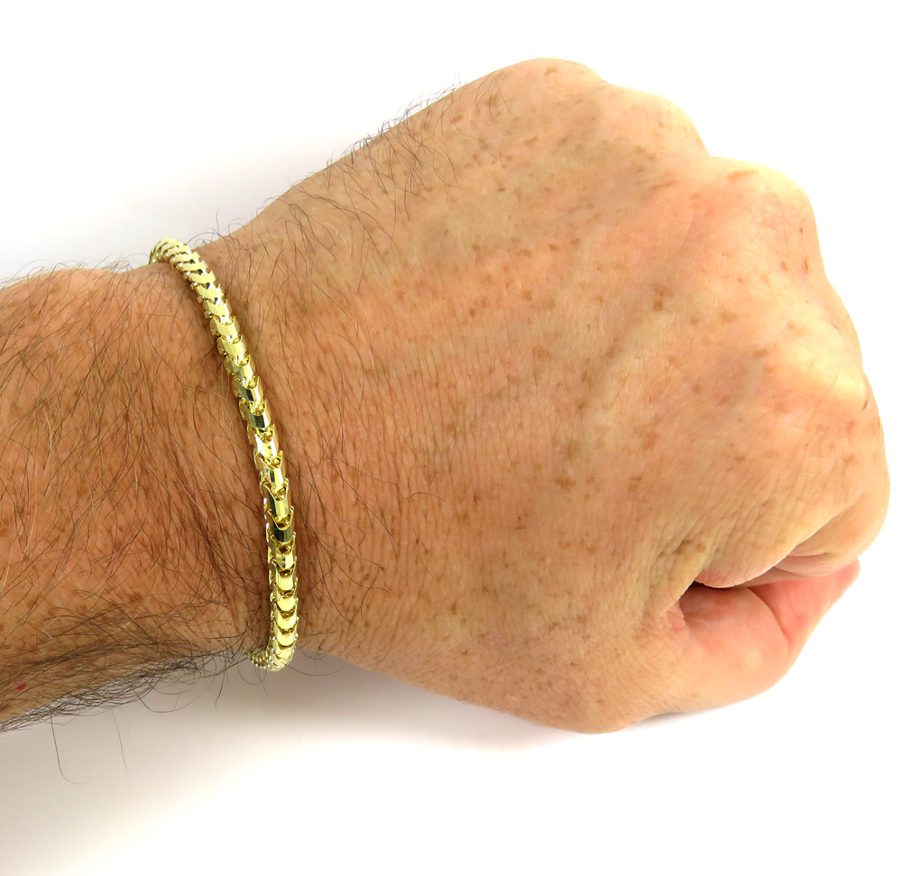 14k gold solid franco diamond cut bracelet 4mm 8.50