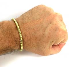 14k gold solid franco diamond cut bracelet 4mm 8.50