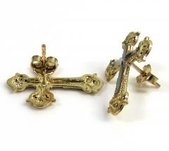 10k gold cathedral cross earrings