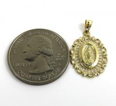 14k yellow gold virgin mary small pendant 