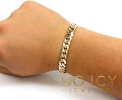 14k solid yellow gold miami link bracelet 8