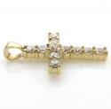 14k yellow white or rose gold 10 pointer diamond mini cross 1.10ct 