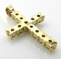 14k yellow white or rose gold 10 pointer diamond mini cross 1.10ct 