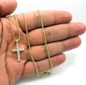 14k yellow white or rose gold 10 pointer diamond mini cross 1.10ct 