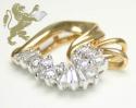 1.02ct 14k solid yellow gold round & baguette diamond 