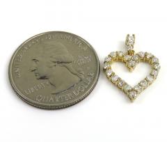 1.00ct 14k solid yellow or white gold round diamond heart prong frame pendant
