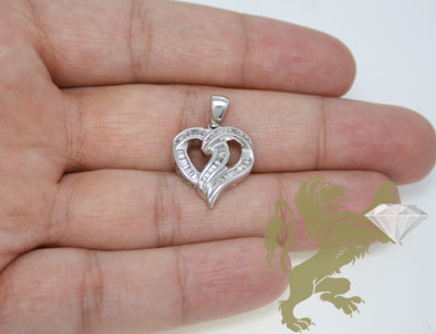 0.65ct 14k solid white gold baguette diamond 