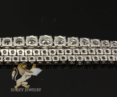 12.95ct ladies 14k white gold round diamond graduating stone tennis chain