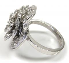 2.00ct 14k solid white gold white diamond flower ring