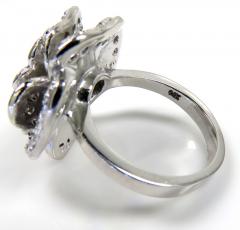 2.00ct 14k solid white gold white diamond flower ring