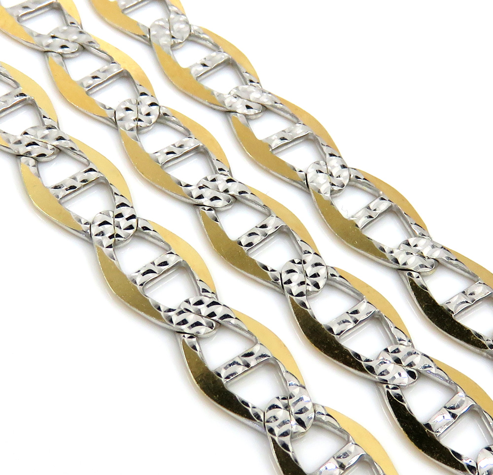 10k yellow gold yellow diamond cut mariner chain 18-30 inch 7mm - Image 2