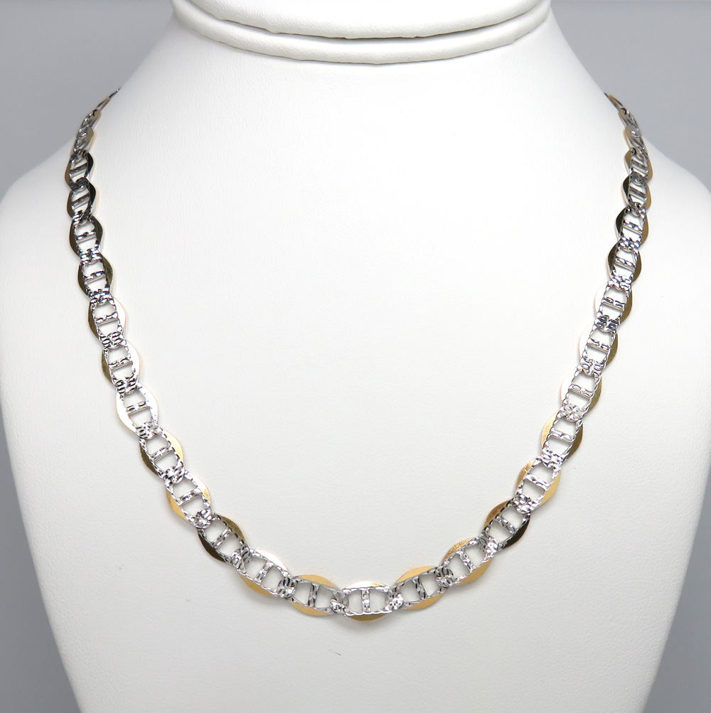 10k yellow gold yellow diamond cut mariner chain 18-30 inch 7mm - Image 6