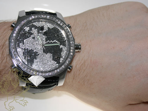 10.00ct mens rayalty genuine diamond watch 
