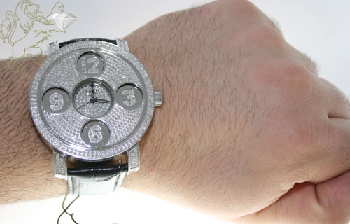 4.00ct mens rayalty genuine diamond watch 