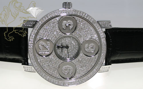 4.00ct mens rayalty genuine diamond watch 