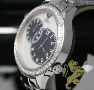 2.45ct mens aqua master genuine round diamond 